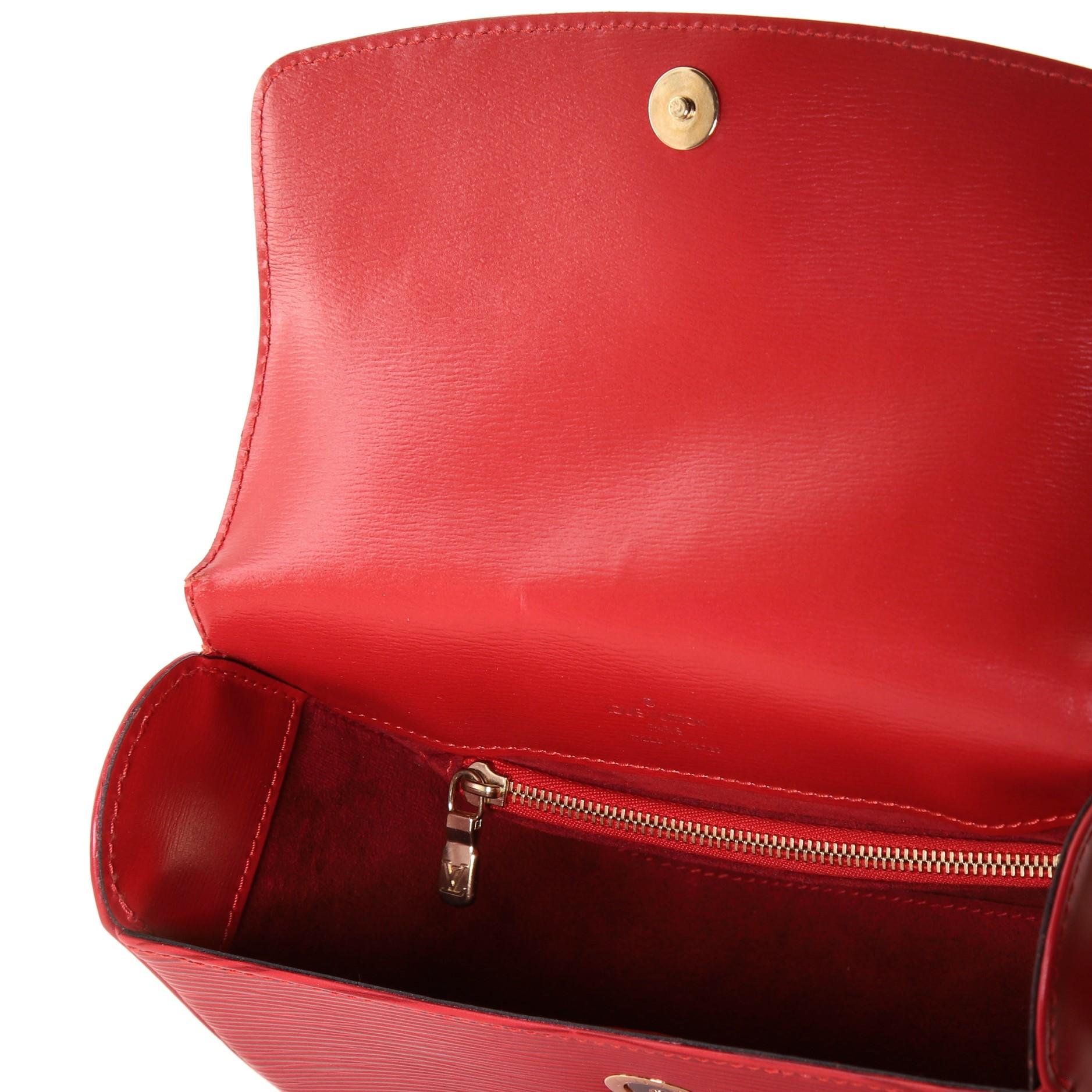 Red Louis Vuitton Buci Handbag Epi Leather