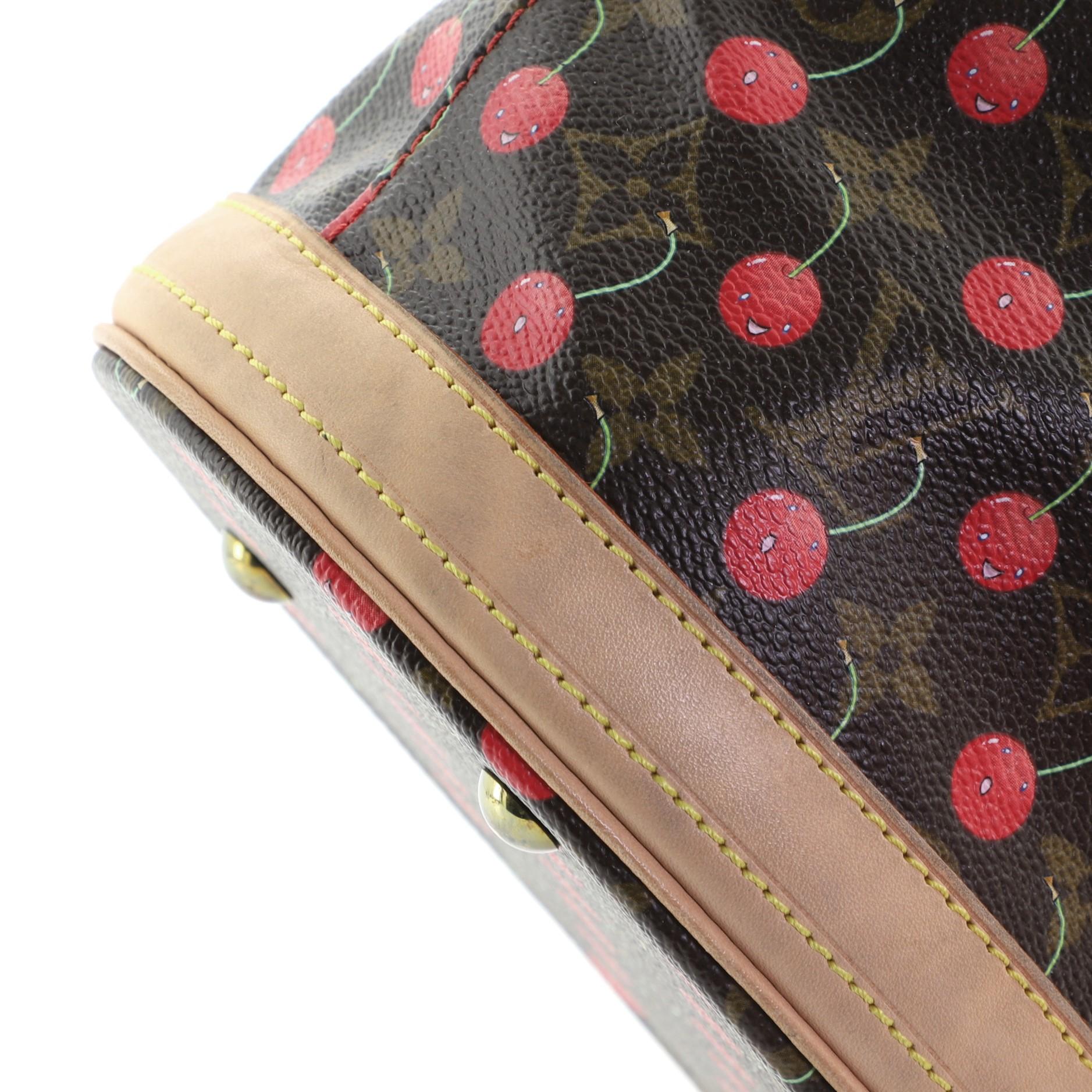 Brown Louis Vuitton Bucket Bag Limited Edition Monogram Cerises