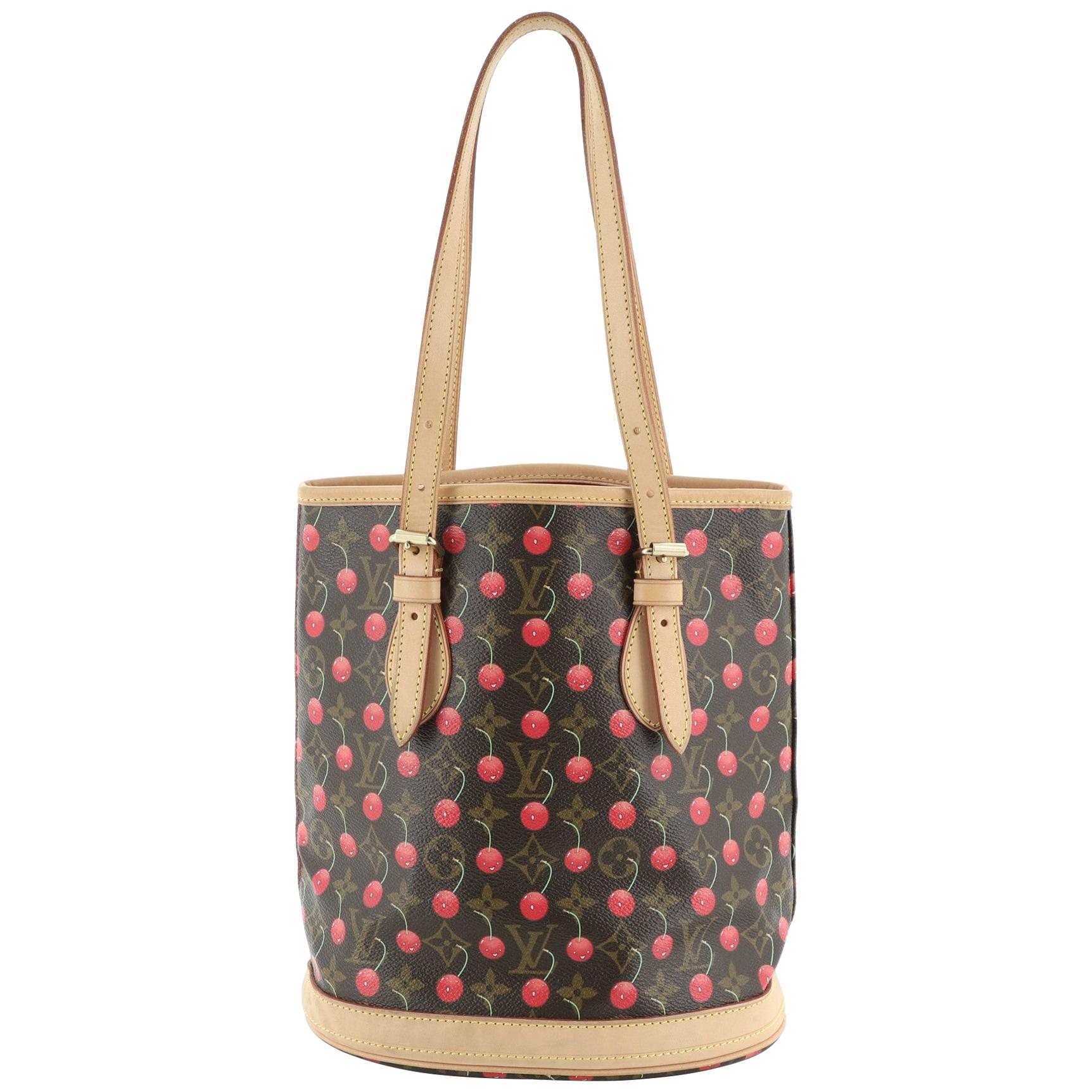 Louis Vuitton Limited Edition Monogram Cerises Bucket Bag w/ Accessories  Pochette - Yoogi's Closet