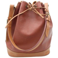Louis Vuitton Bucket Bicolor Noe Gm Drawstring Hobo 869524 Brown Coated Canvas S