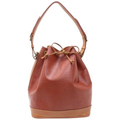 Louis Vuitton Bucket Bicolor Noe Gm Hobo 870002 Brown Leather Shoulder Bag