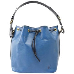 Louis Vuitton Bucket Bicolor Toledo and Black Petit Noe Drawstring Hobo 868866 B