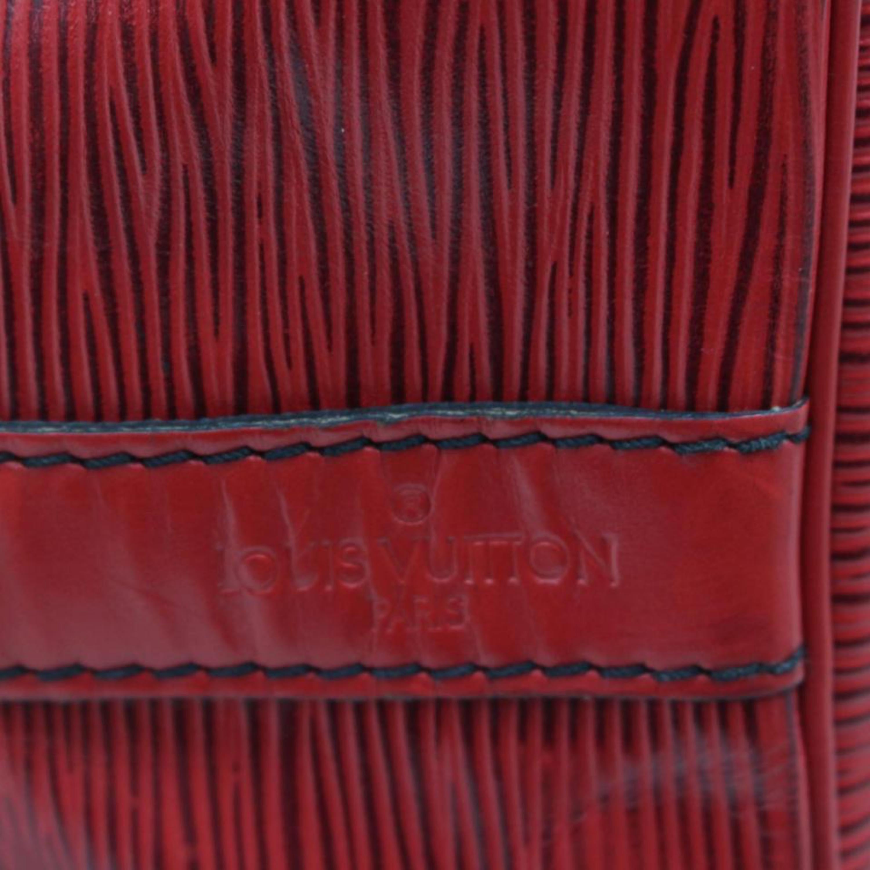 Louis Vuitton Bucket Epi Petit Noe Drawstring Hobo 869175 Red Leather Shoulder B For Sale 3