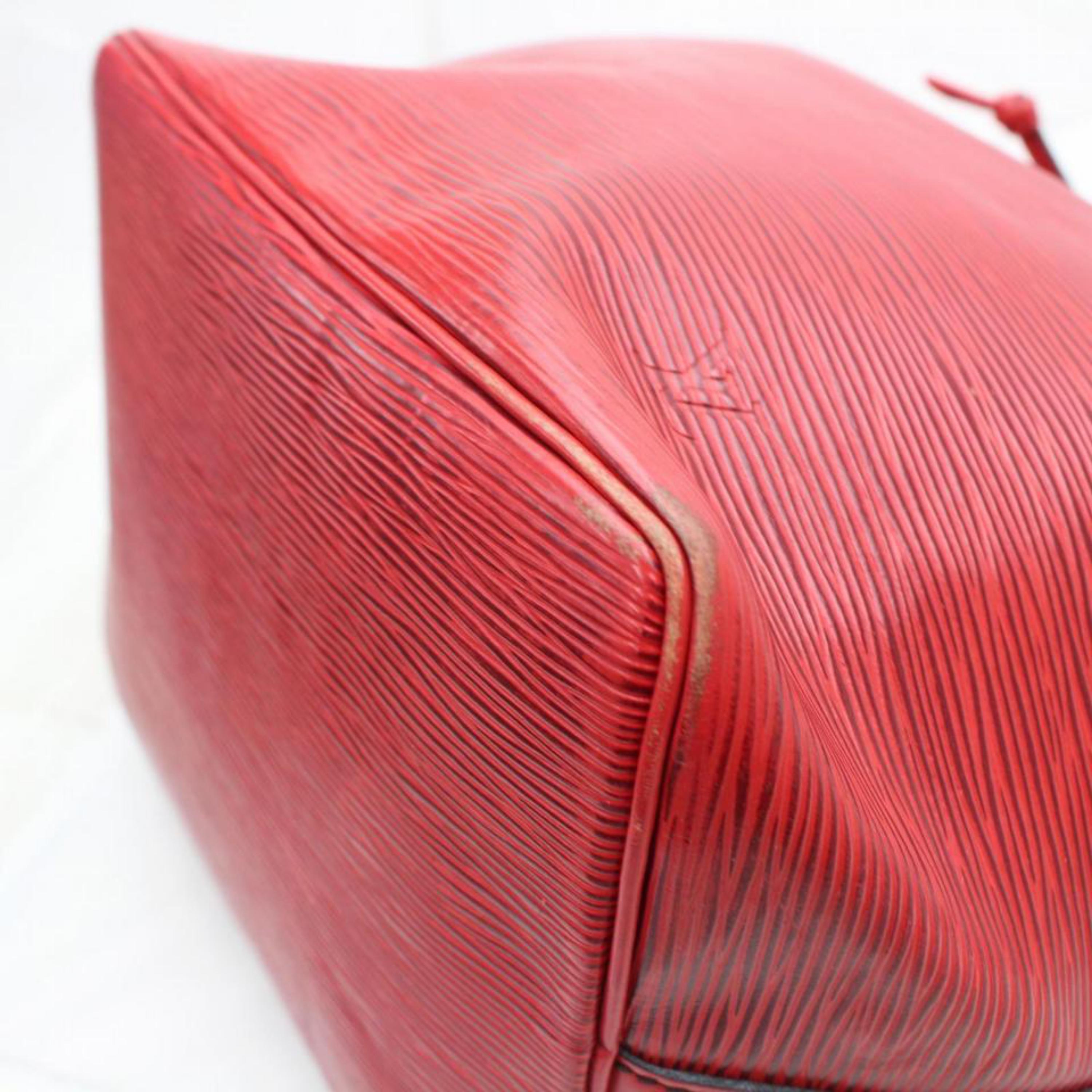 Louis Vuitton Bucket Epi Petit Noe Drawstring Hobo 869175 Red Leather Shoulder B For Sale 5