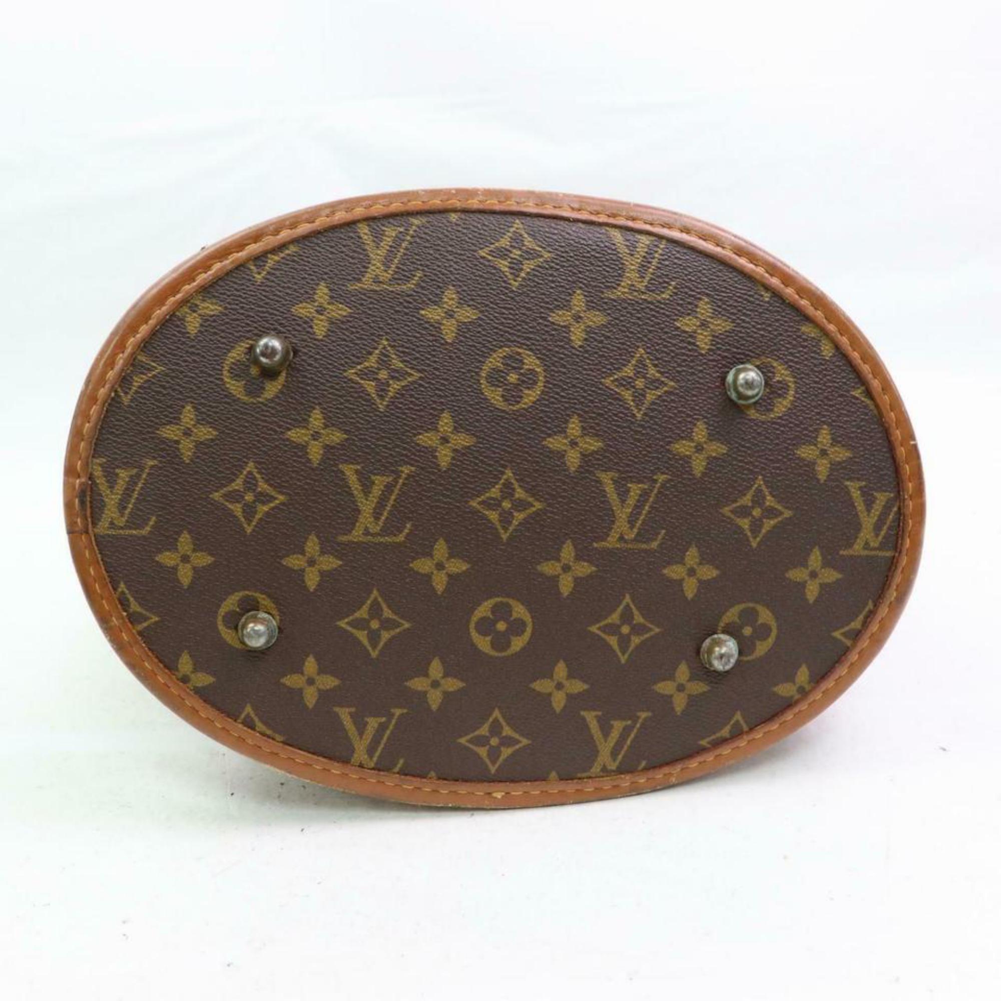 Louis Vuitton Bucket Gm with Kisslock Pouch 870356 Brown Coated Canvas Tote For Sale 3