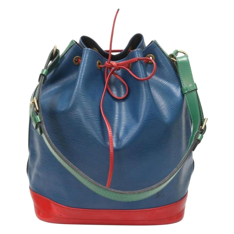 Louis Vuitton Bucket No Vintage Umhängetasche aus Epi-Leder in Blau, Grün und Rot im Angebot