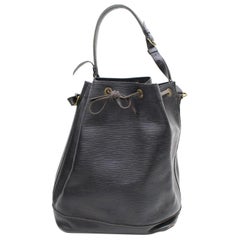 Louis Vuitton Bucket Noir Noe Drawstring Hobo 869630 Black Leather Shoulder Bag