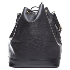 Louis Vuitton Bucket Noir Noe Large Drawstring 20lva619 Black Epi Leather Hobo
