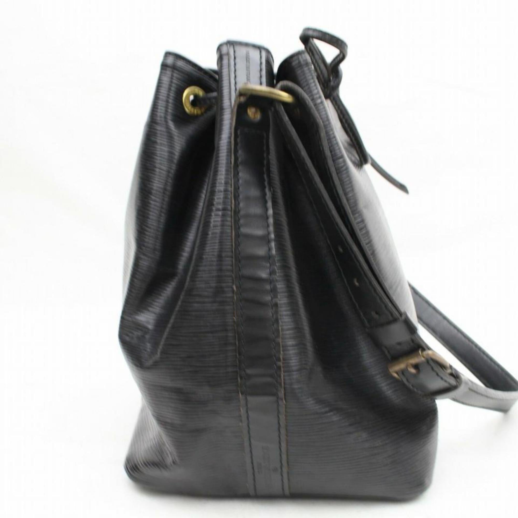 Louis Vuitton Bucket Noir Petit  Hobo 869851 Black Leather Shoulder Bag For Sale 4
