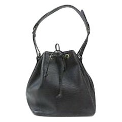 Louis Vuitton Bucket Noir Petit  Hobo 870070 Black Leather Shoulder Bag