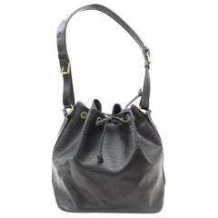 Louis Vuitton Bucket Noir Petit Noe Drawstring Hobo 868953 Black Leather Shoulde