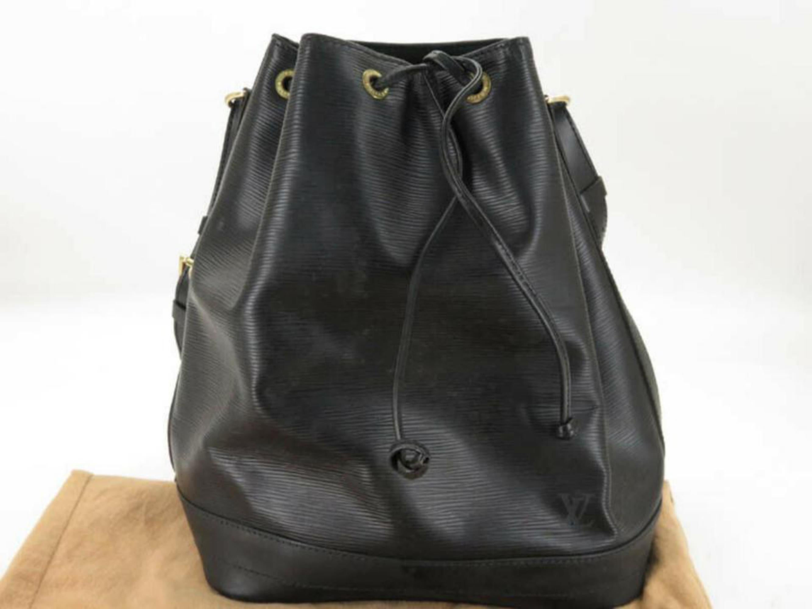 Louis Vuitton Bucket Noir Petit Noe Hobo 870234 Black Leather Shoulder ...