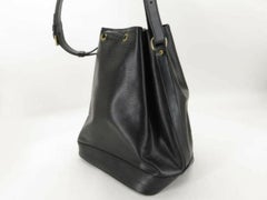 Louis Vuitton Bucket Noir Petit Noe Hobo 870234 Black Leather Shoulder Bag
