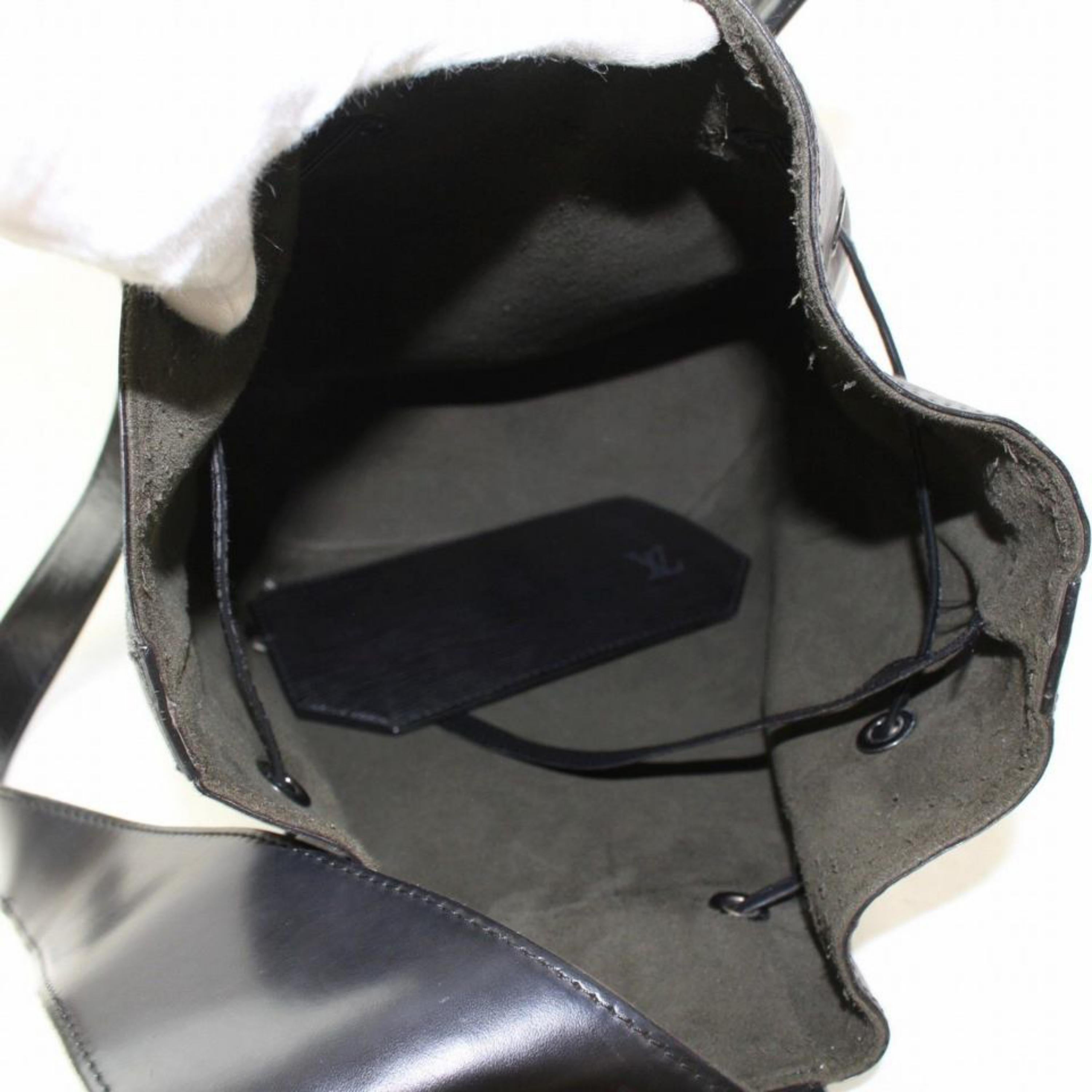 Louis Vuitton Bucket Noir Sac A Dos Sling Backpack Drawstring Hobo 869270 Black  7