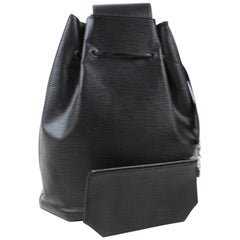 Louis Vuitton Bucket Noir Sac A Dos Sling Backpack Drawstring Hobo 869270 Black