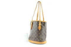 Louis Vuitton Bucket Petite Pm 231190 Brown Coated Canvas Shoulder Bag