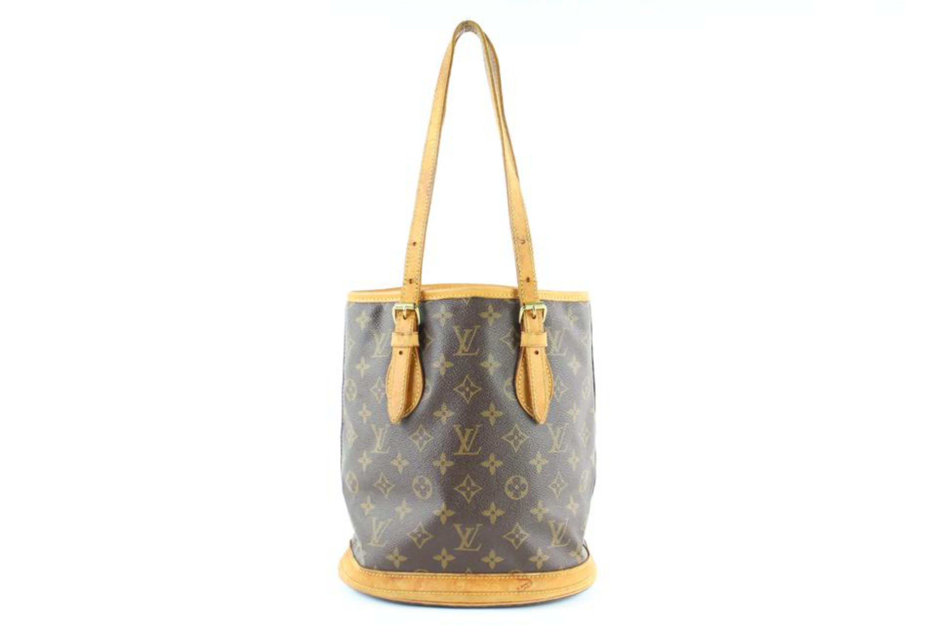 Louis Vuitton Bucket Petite Pm 231190 Brown Coated Canvas Shoulder Bag For Sale 2