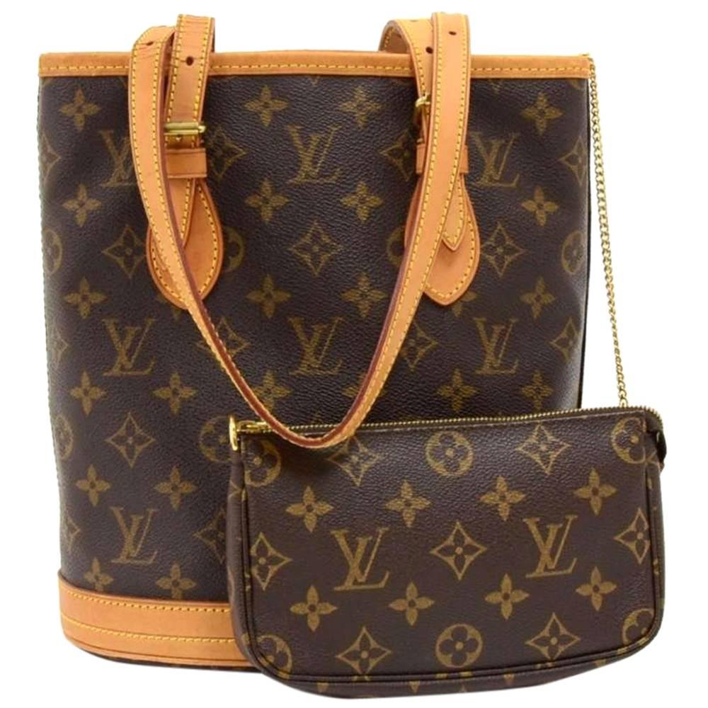 Louis Vuitton Bucket PM Monogram Canvas Shoulder Bag