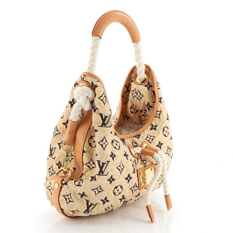 Beige Louis Vuitton Bulles Handbag Monogram Nylon MM