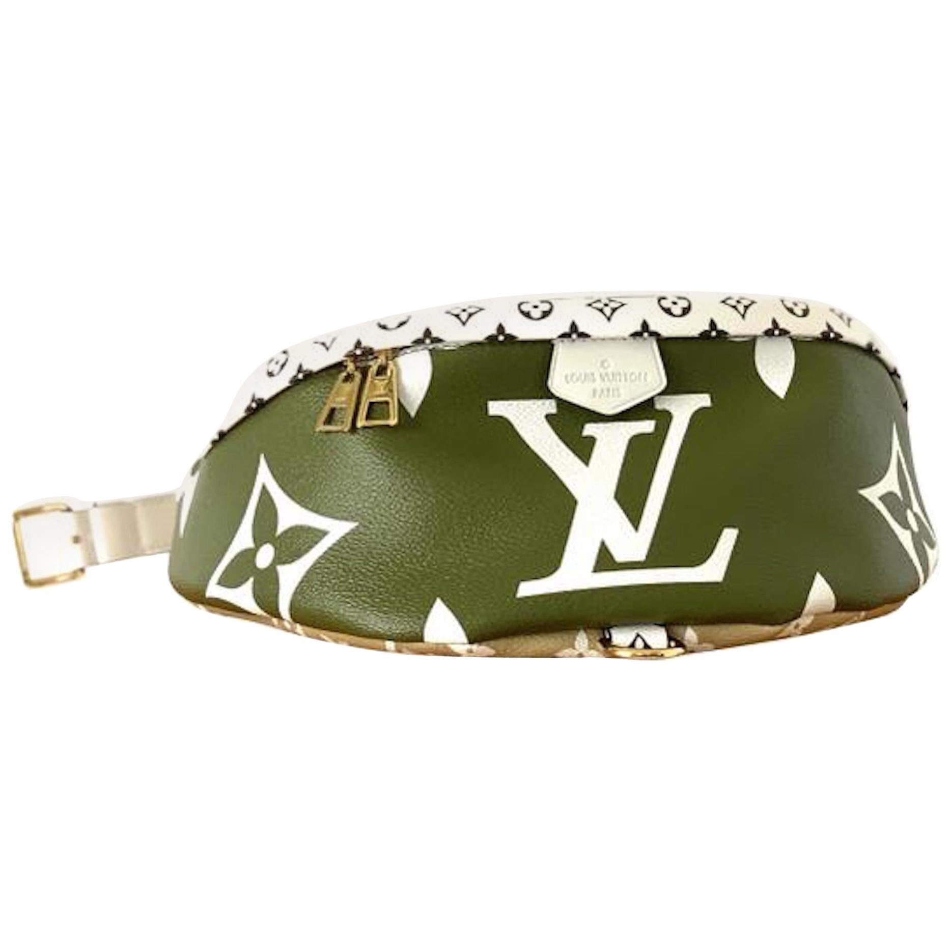 Louis Vuitton Bumbag Monogram Giant Logo Khaki Green Crossbody Fanny Pack  Bag
