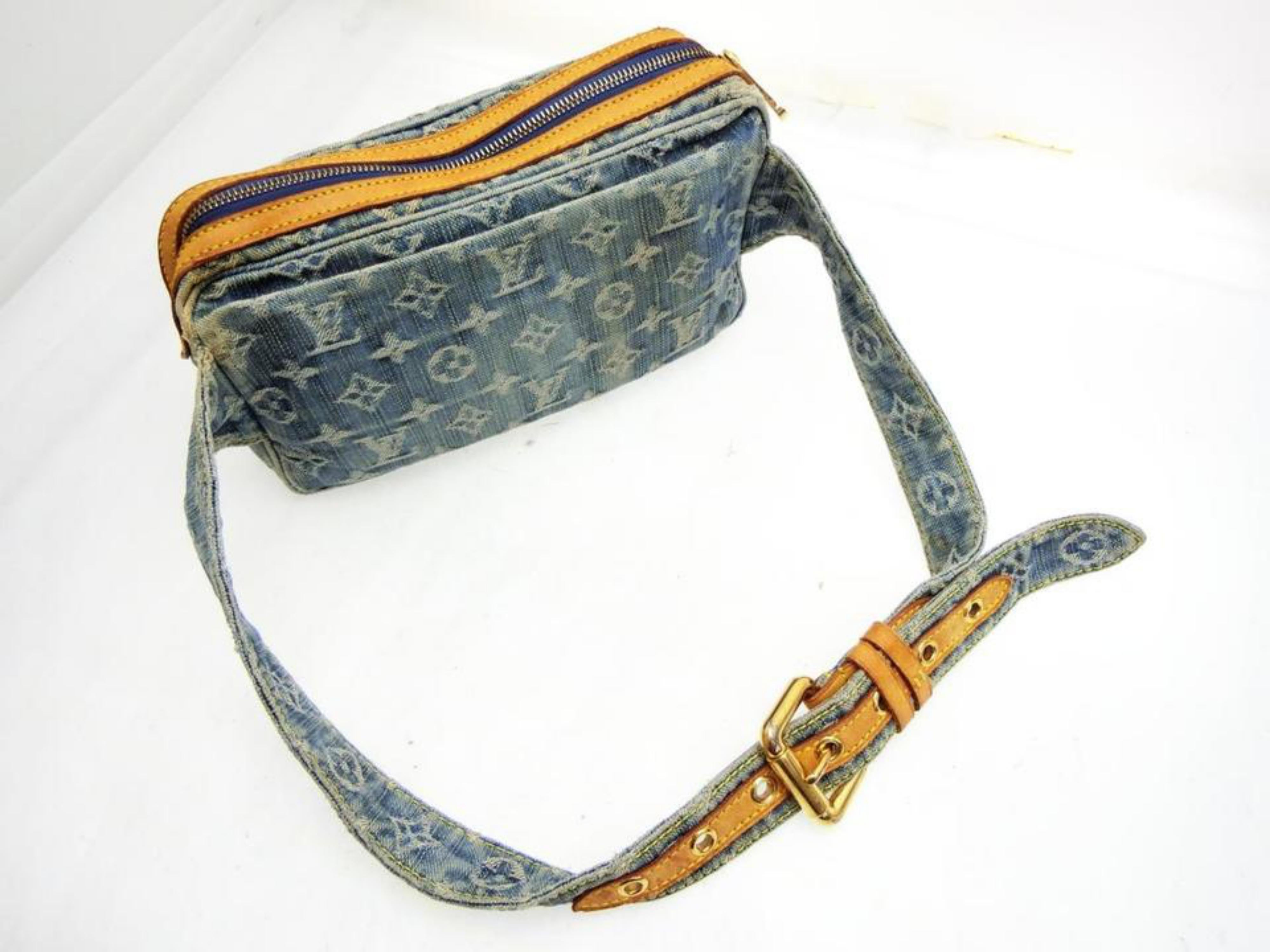 Louis Vuitton Bumbag (Ultra Rare) Monogram 227925 Blue Denim Cross Body Bag For Sale 1