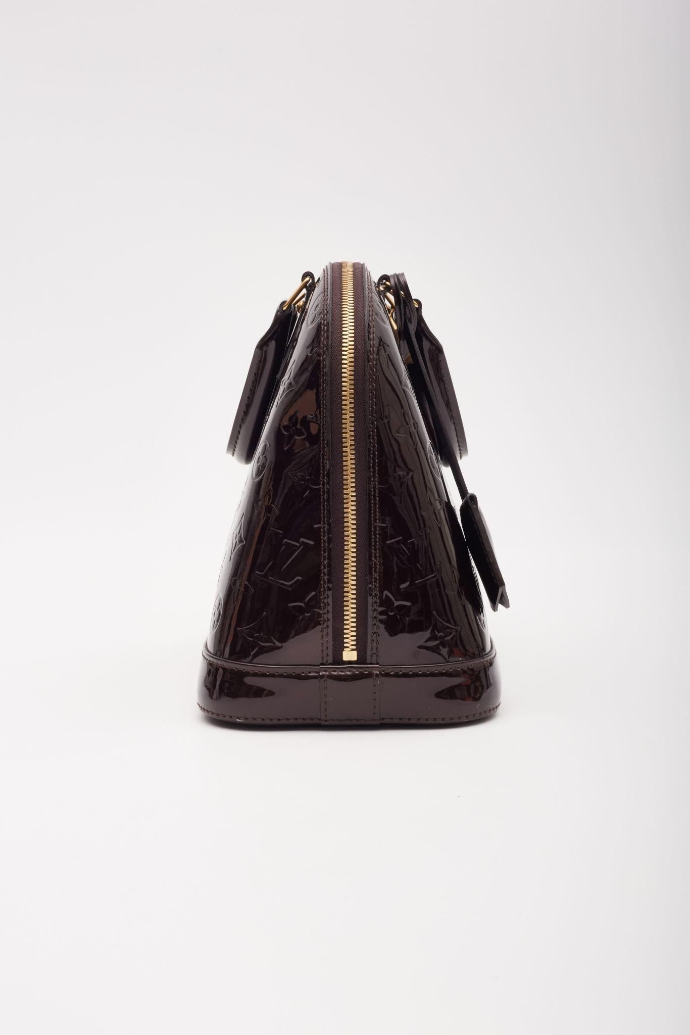 Louis Vuitton Burgundy Amarante Monogram Vernis Leather Alma Pm Bag 1