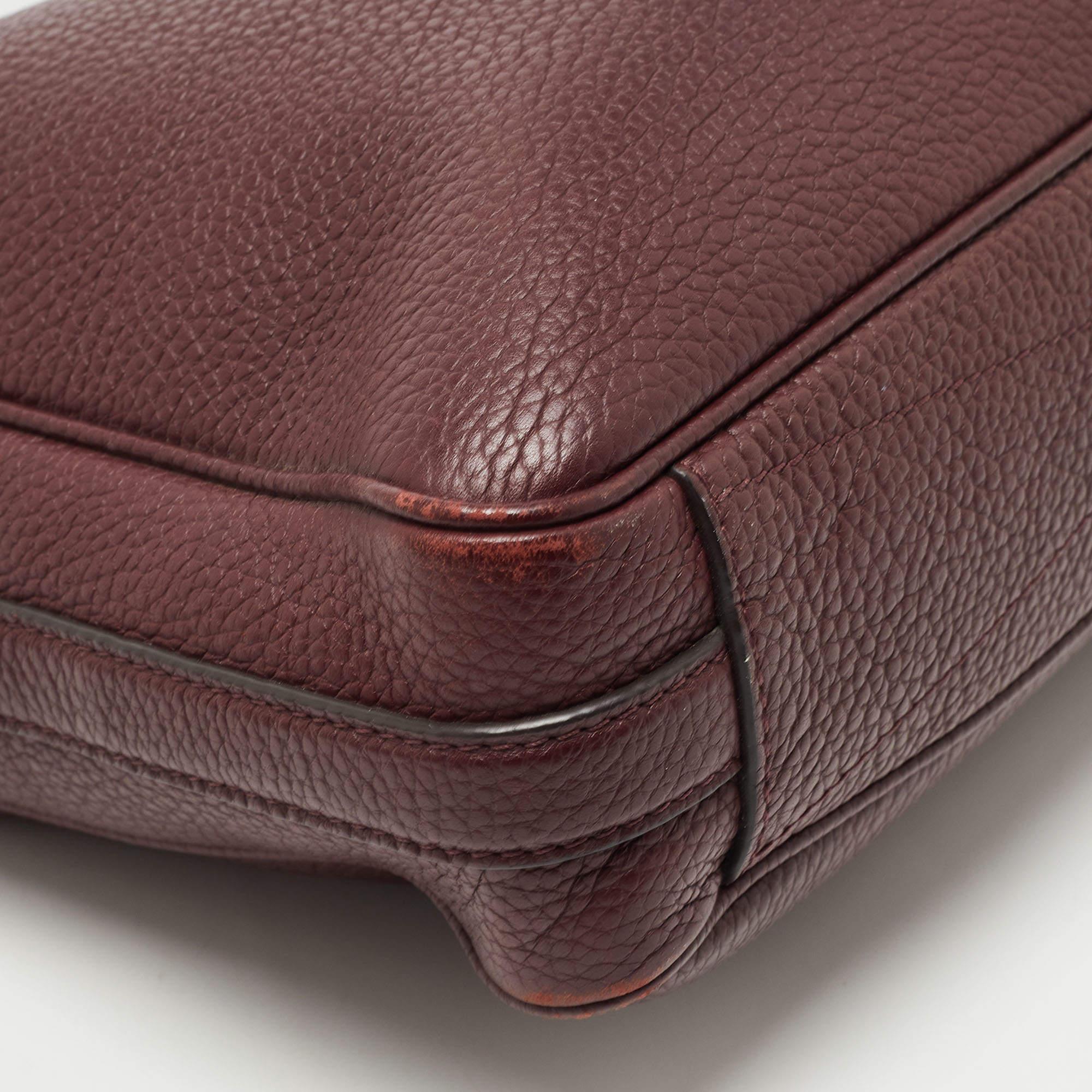 Louis Vuitton Burgundy/Black Taurillion Leather Armand Briefcase Bag 6