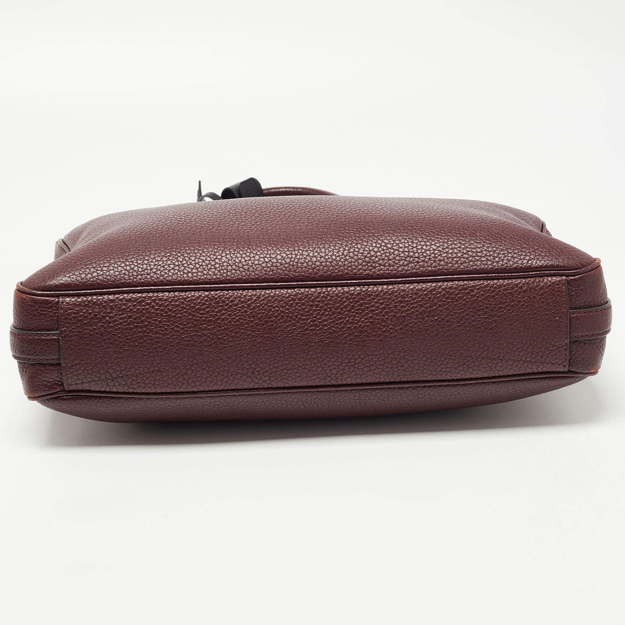 Louis Vuitton Burgundy/Black Taurillion Leather Armand Briefcase Bag 1