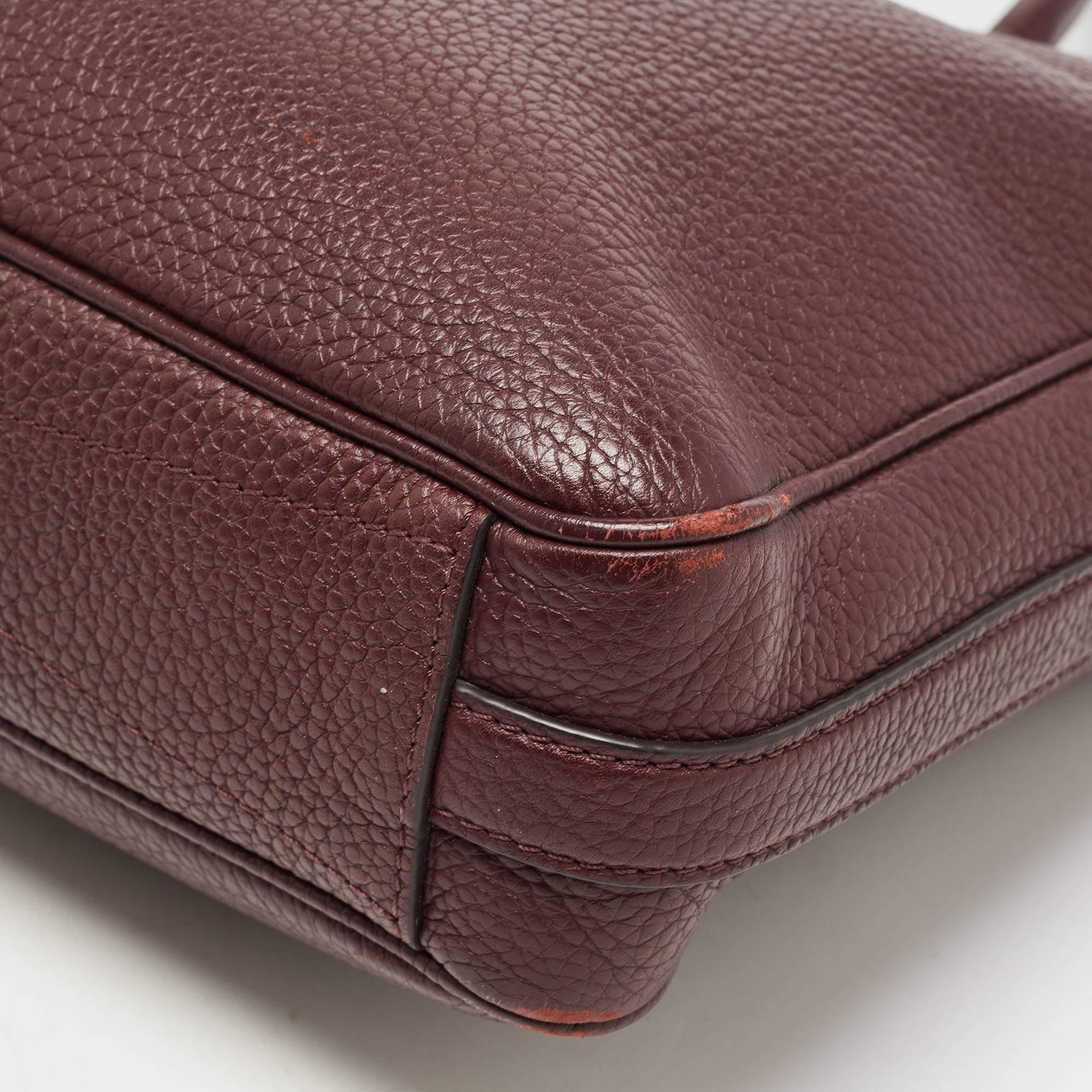 Louis Vuitton Burgundy/Black Taurillion Leather Armand Briefcase Bag 5