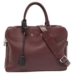 Louis Vuitton Burgundy/Black Taurillion Leather Armand Briefcase Bag