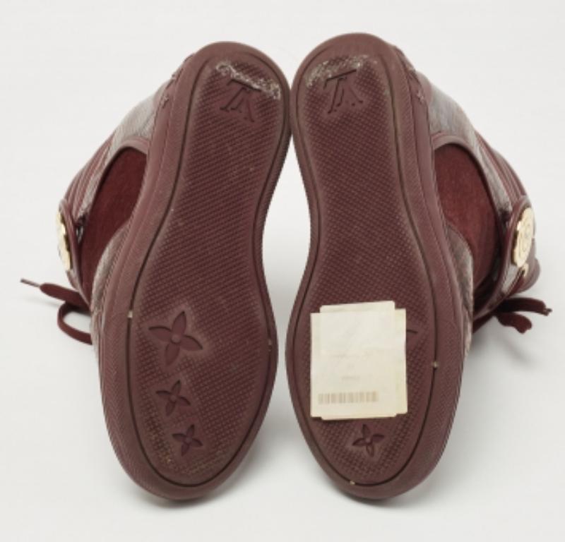 Donna Louis Vuitton - Sneakers alte in pelle di vitello e pitone bordeaux - misura 37,5 in vendita