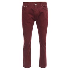 Louis Vuitton Burgundy Denim Slim Fit Jeans XXL Waist 38''