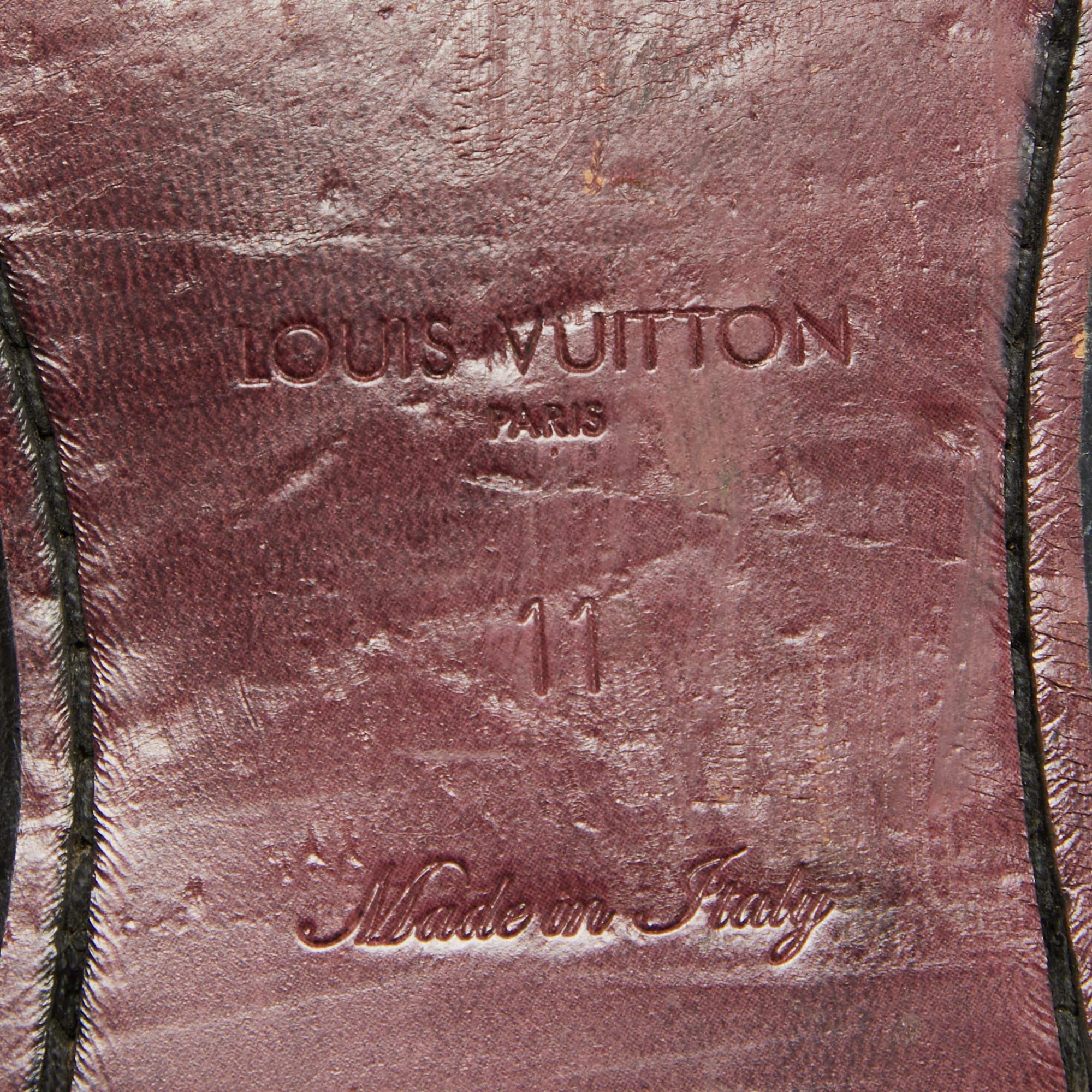 Louis Vuitton Burgunderfarben Epi Leder und Leder Schnürung Derby Größe 45 Herren im Angebot