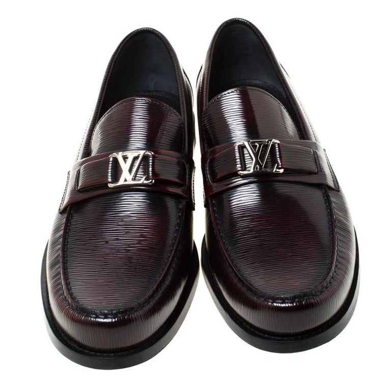 Louis Vuitton Burgundy Epi Leather Major Loafers Size 44 Louis Vuitton