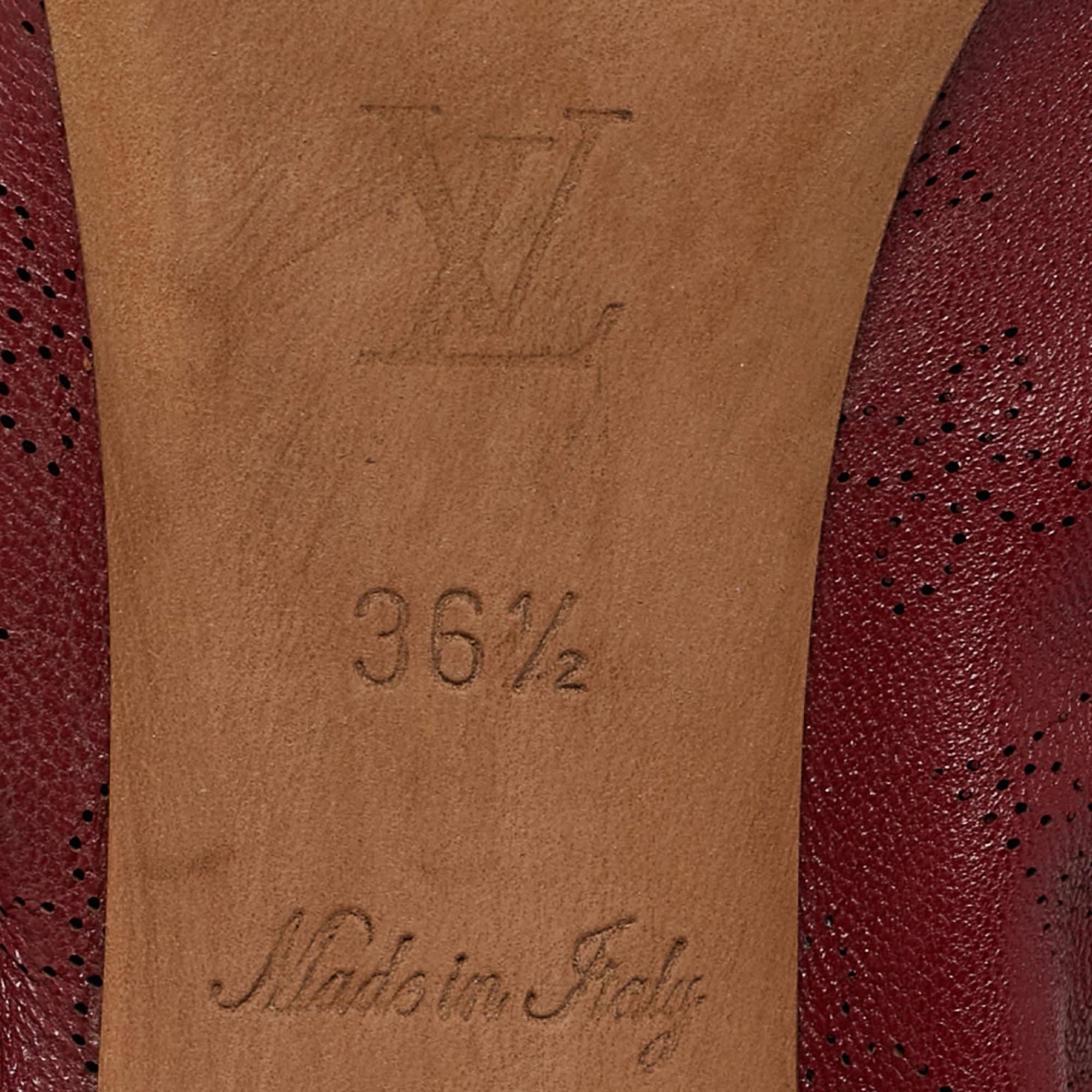 Louis Vuitton Burgundy Leather Bow Fiance Pumps Size 36.5 3
