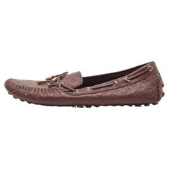 Louis Vuitton Burgundy Leather Gloria Loafers Size 39