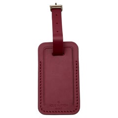 Louis Vuitton Burgundy Leather Luggage Name Tag