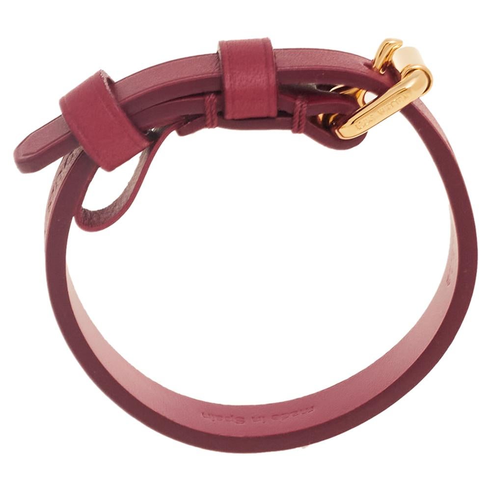 Louis Vuitton Burgundy Leather Maison Fondée en 1854 Wrap Bracelet 17 2