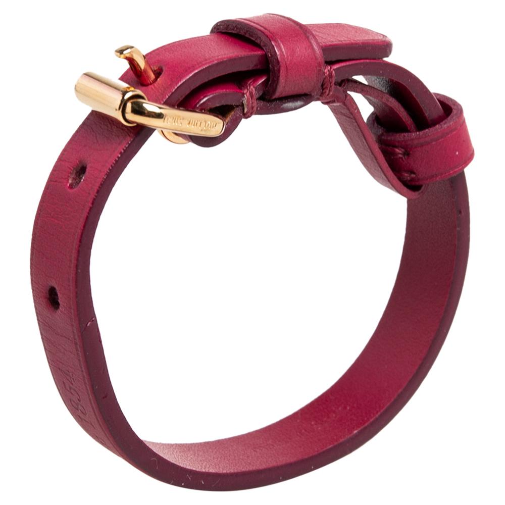 Women's Louis Vuitton Burgundy Leather Maison Fondée en 1854 Wrap Bracelet 17