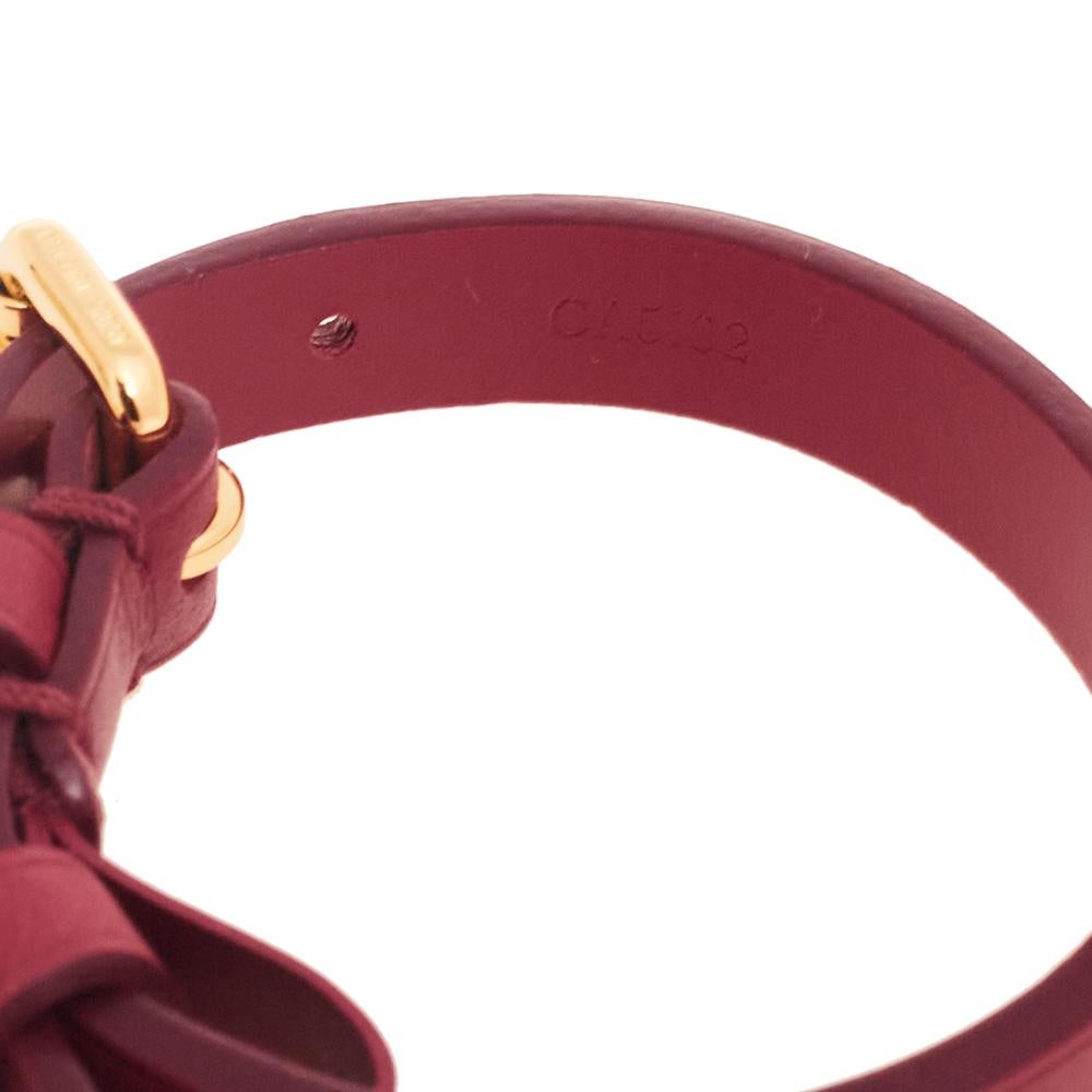 Contemporary Louis Vuitton Burgundy Leather Maison Fondée en 1854 Wrap Bracelet 17