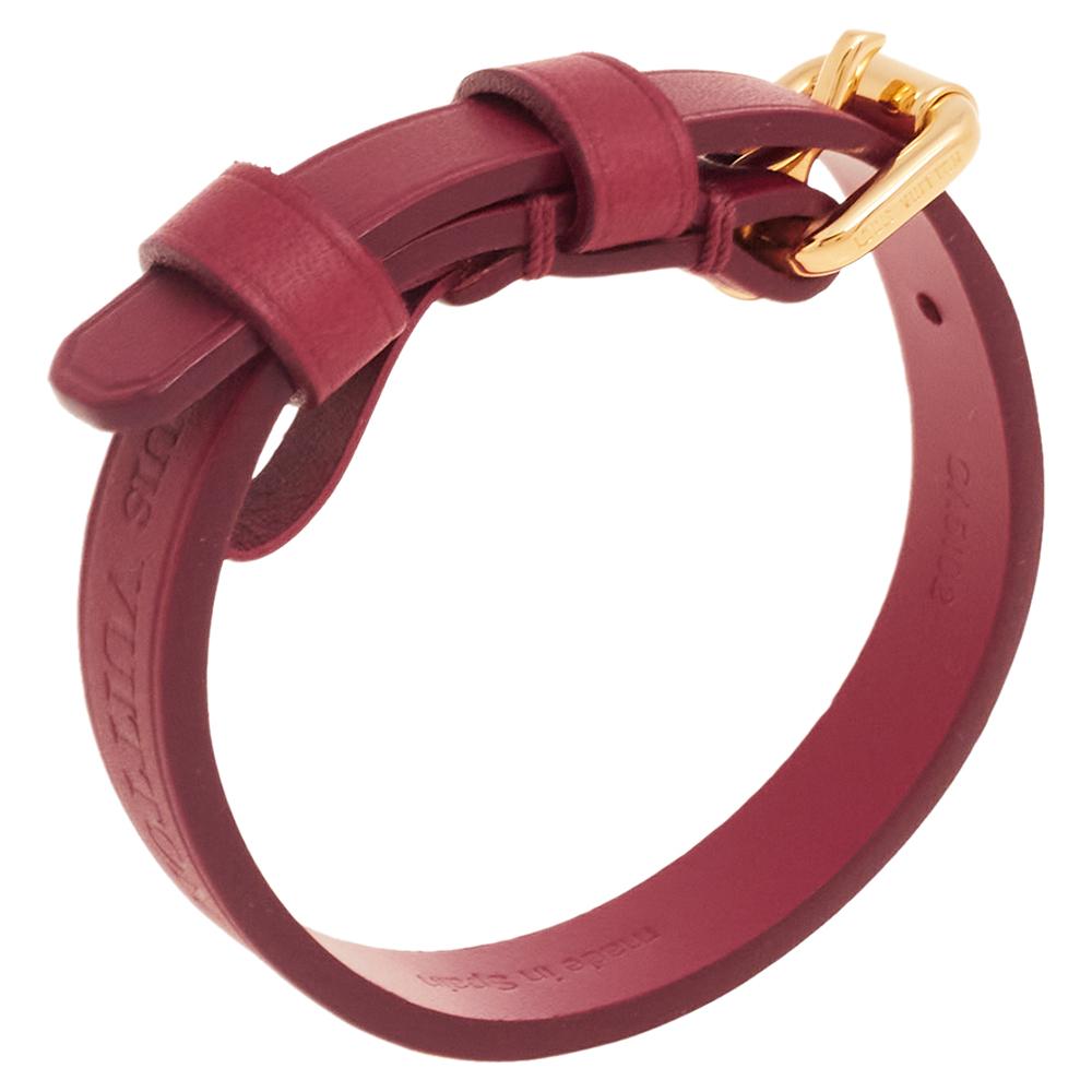 Louis Vuitton Burgundy Leather Maison Fondée en 1854 Wrap Bracelet 17 1