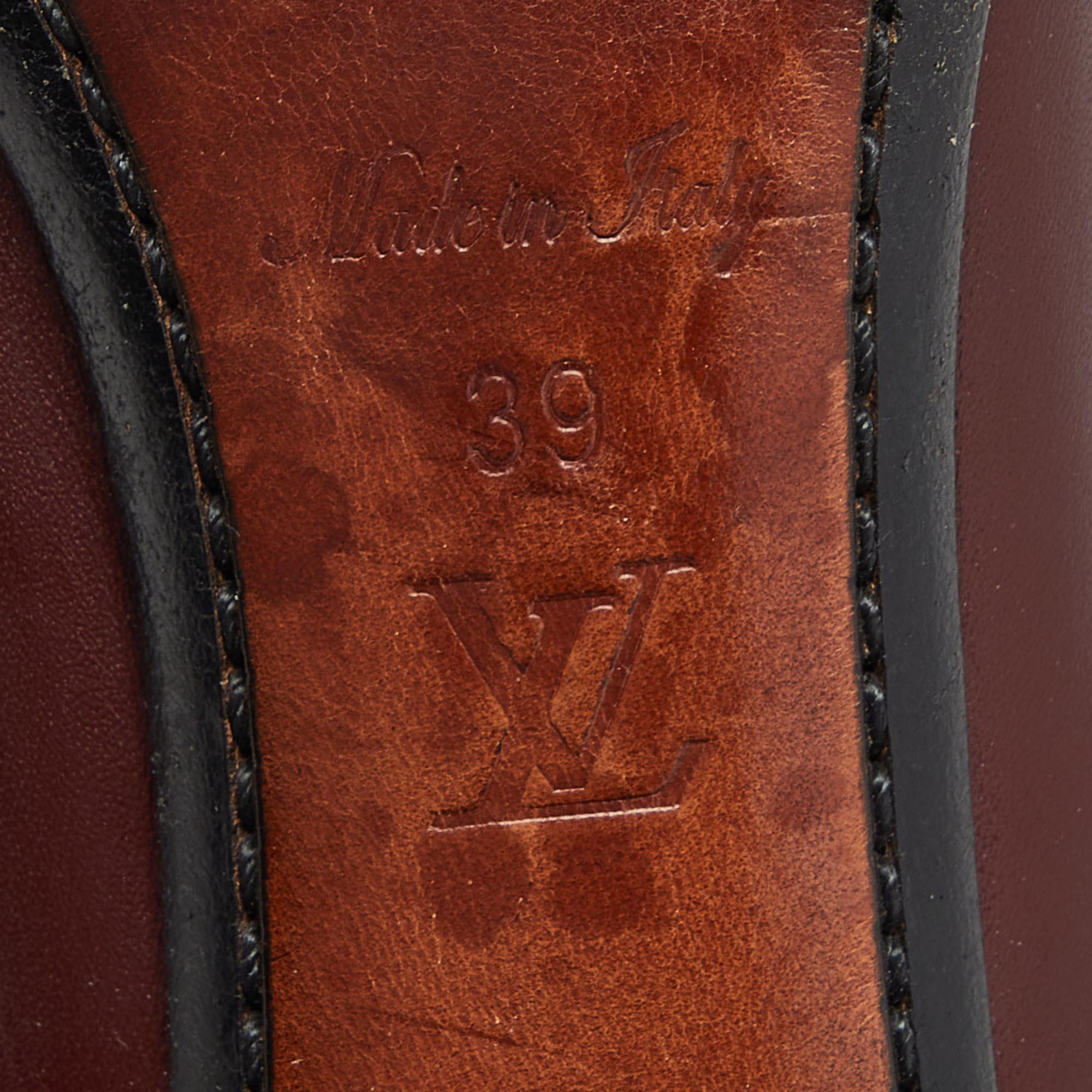 Louis Vuitton Burgundy Leather Over The Knee Length Boots Size 39 4