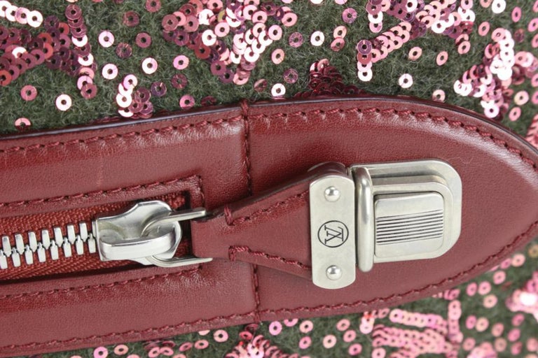 Louis Vuitton Burgundy Wool And Leather Sunshine Express Speedy 30