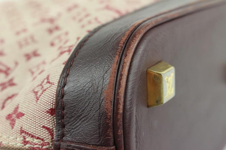 Vintage Authentic Louis Vuitton Monogram Mini Lin Alma Long Handbag FRANCE  MINI For Sale at 1stDibs