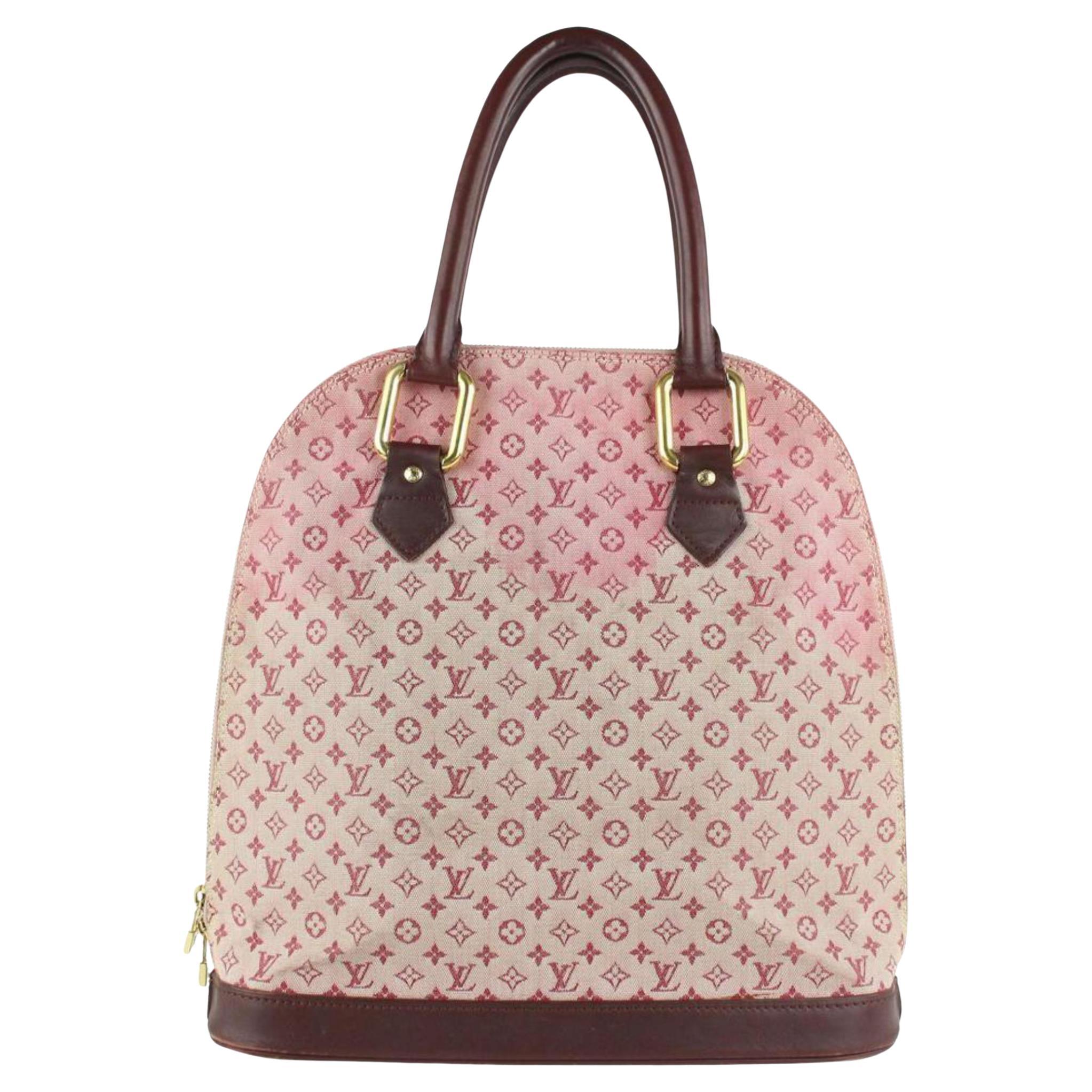Louis Vuitton Burgundy Monogram Mini Lin Alma Haut Tall Dome Bag 3LV1013 For Sale