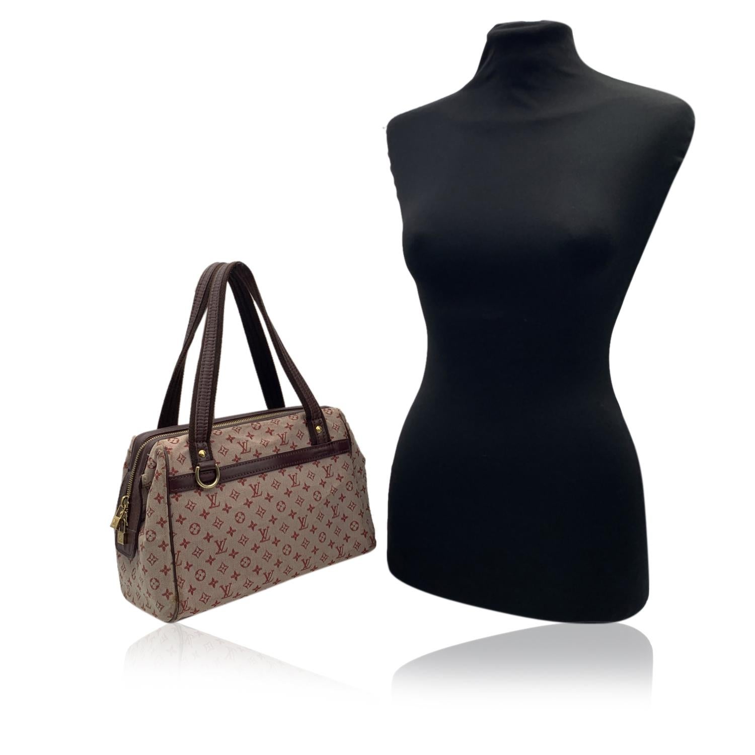 Louis Vuitton Burgundy Monogram Mini Lin Canvas Josephine PM Bag 4