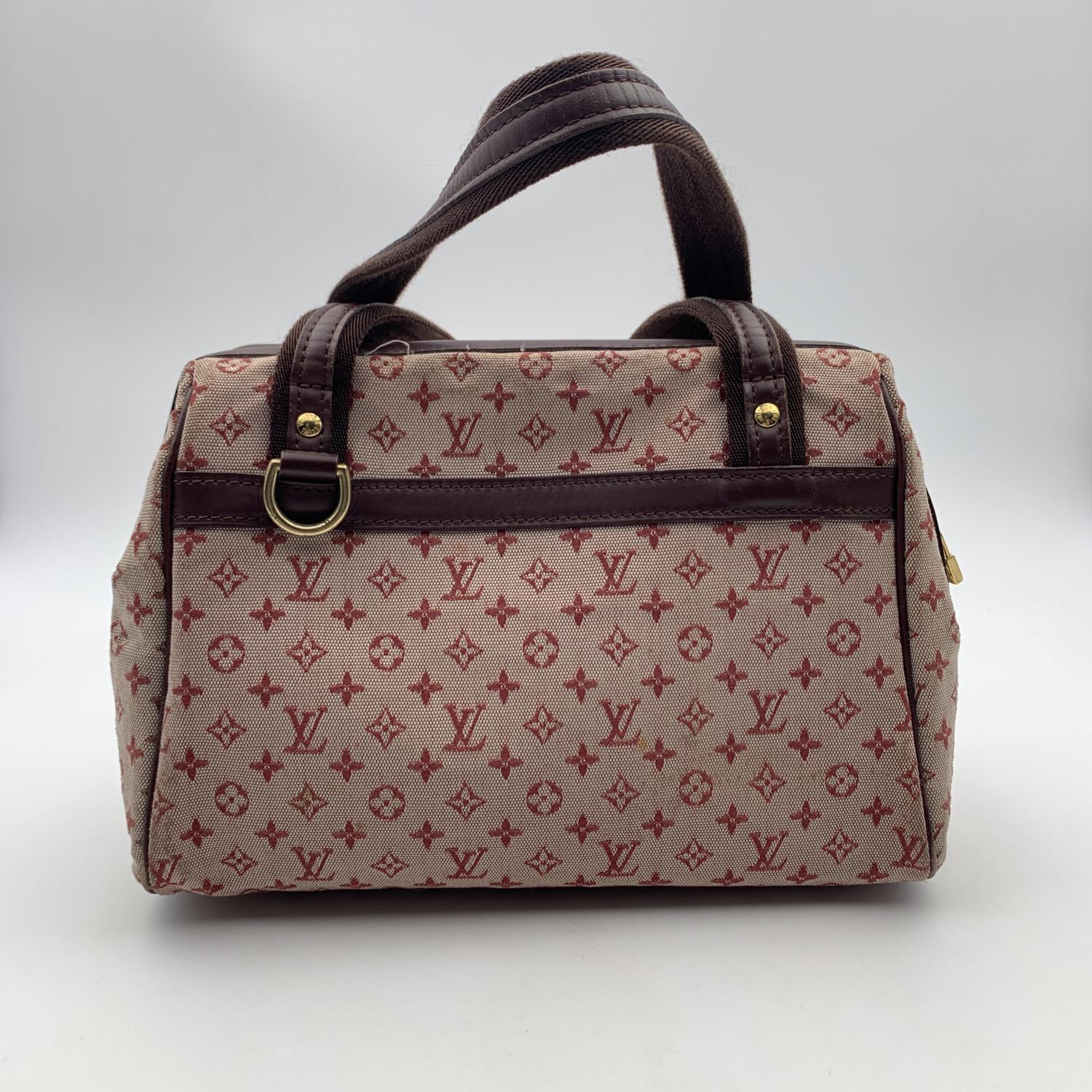 Women's Louis Vuitton Burgundy Monogram Mini Lin Canvas Josephine PM Bag