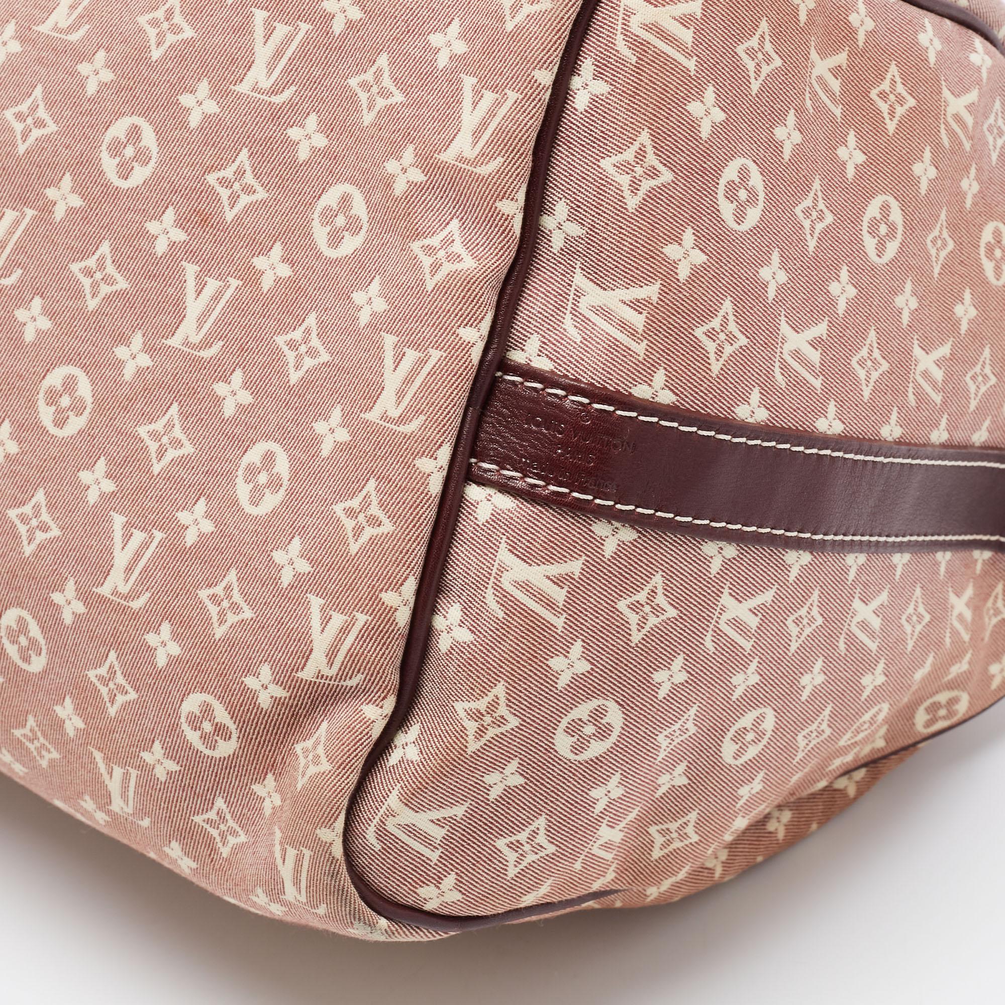 Women's Louis Vuitton Burgundy Monogram Mini Lin Canvas Speedy 30 Bag