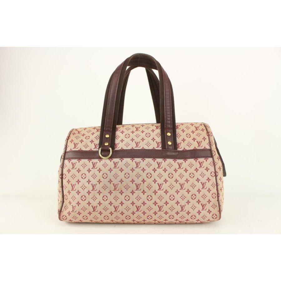 Women's Louis Vuitton Burgundy Monogram Mini Lin Josephine GM Speedy Boston  5LV92