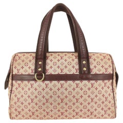 Vintage Louis Vuitton Burgundy Monogram Mini Lin Josephine GM Speedy Boston  5LV92